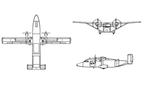 Orthographic projection of the Short 330.