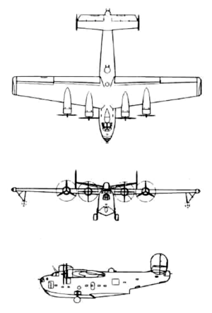 Orthographically projected diagram of the PB2Y-5 Coronado.