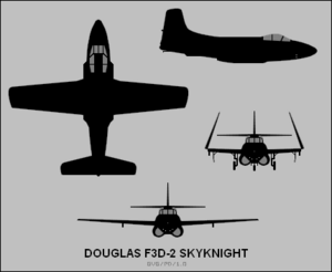 Orthographically projected diagram of the F3D-2 Skyknight.