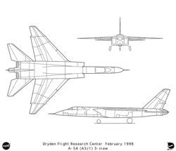 Orthographically projected diagram of the A-5A Vigilante.