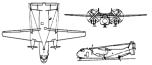 Orthographically projected diagram of the C-2A Greyhound.
